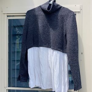 Motherhood Maternity charcoal-ivory turtleneck